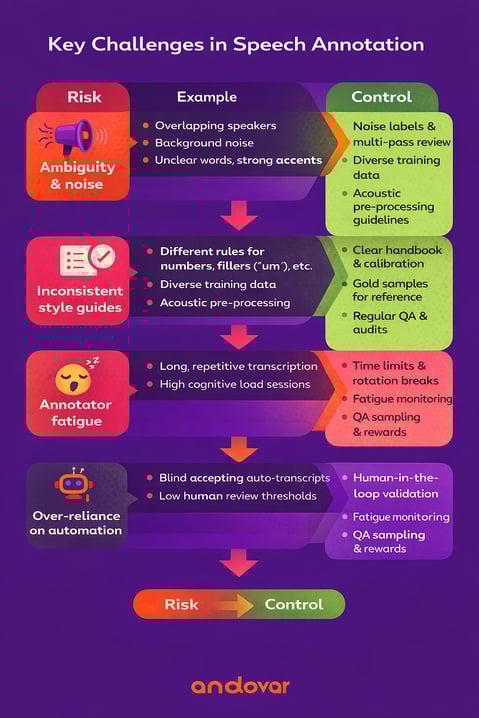 Key Speech Annotation Challenges